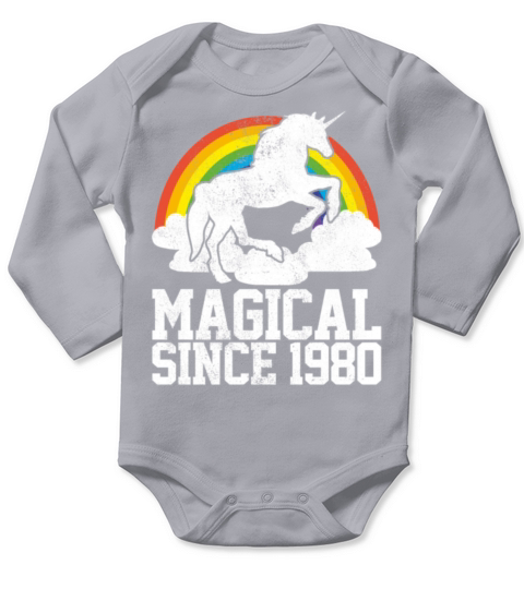 40th Birthday Unicorn 1980 Gay Pride Funny Gift Long Sleeve Baby One-Piece