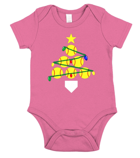 SOFTBALL  CHRISTMAS TREE Short Sleeve Baby One-Piece