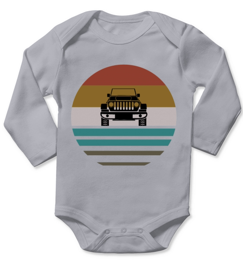 Vintage Jeeps Shirt Retro 70s Distressed Off Road Long Sleeve Baby One-Piece