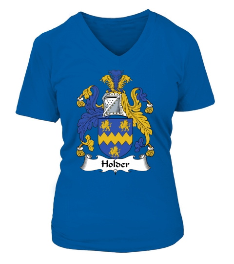 Holder Family Crest British Family Crests V-neck T-Shirt Woman