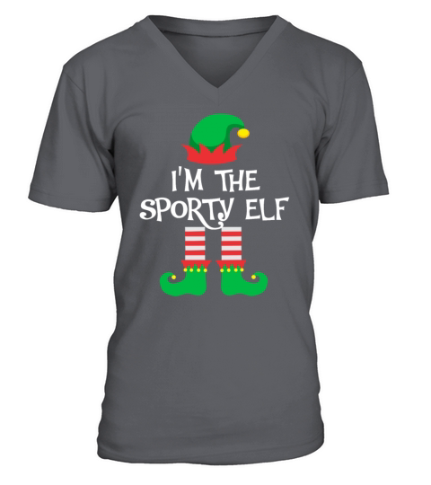 I m The Sporty Elf Matching Family Group Christmas Men's V-Neck T-shirt