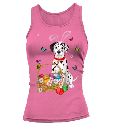 Cutes Dalmatian Bunny Ear With Eggs Easter Tank top Woman