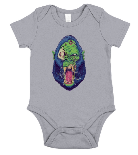 Monkey Gorilla Monster Scared Short Sleeve Baby One-Piece