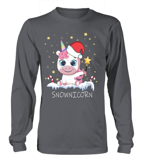 Cute Unicorn Snownicorn Christmas Mask Quarantine Women's Long Sleeve