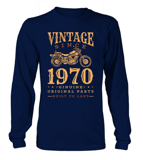 1970 Vintage born Motorcycle Birthday gift idea Men's Long Sleeve