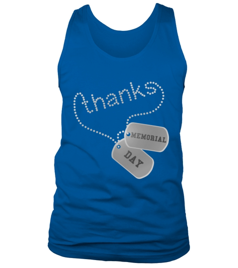 Thanks Memorial Day Military Veteran Dog Tags Men's Tank Top