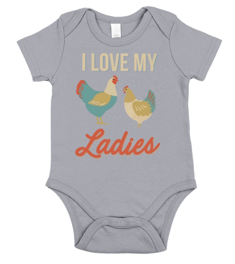 Vintage Retro I Love My Ladies Funny Chicken Farmer Short Sleeve Baby One-Piece
