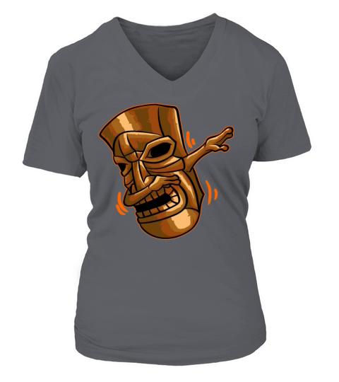 Dabbing Tiki T-Shirt Funny Hawaiian Luau Vacation Women's V-Neck T-shirt