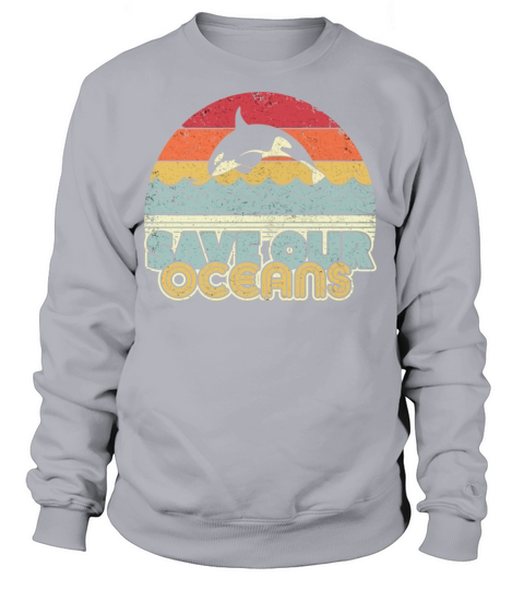 Save Our Oceans Orca Whale Retro Climate Change Women's Sweatshirt