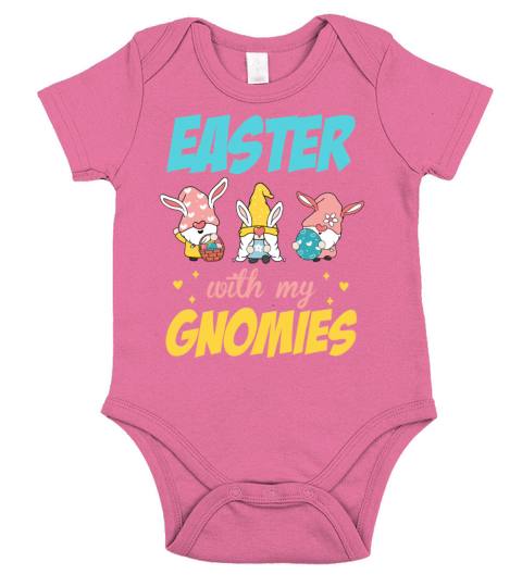 Rabbit Gnome Easter Egg Hunting Bunny Easter With Short Sleeve Baby One-Piece
