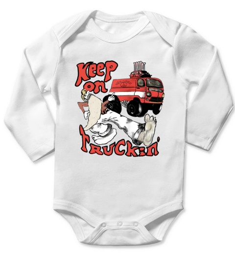 Keep On Truckin Vintage 1970 Long Sleeve Baby One-Piece