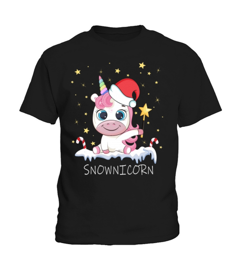 Cute Unicorn Snownicorn Christmas Mask Quarantine Kids T-Shirt