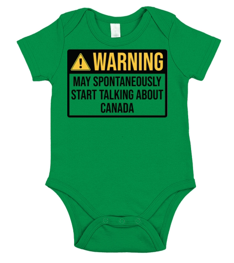 Canada Funny Warning For Canadian Family Short Sleeve Baby One-Piece