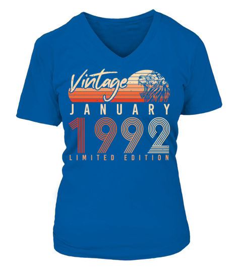 1992 January Gift Idea Vintage Women's V-Neck T-shirt