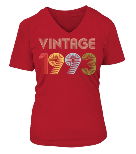 28th Birthday Vintage Shirt Born In 1993 Gift Tee Women's V-Neck T-shirt