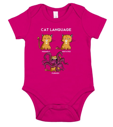 Cute Cat Gift Cat Language Flerken Short Sleeve Baby One-Piece