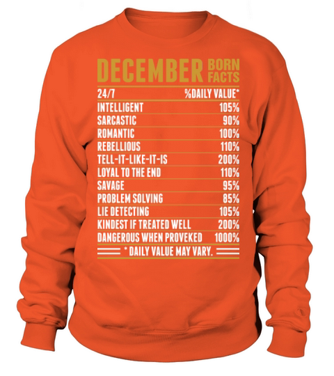 December Born Facts Tshirt Women's Sweatshirt