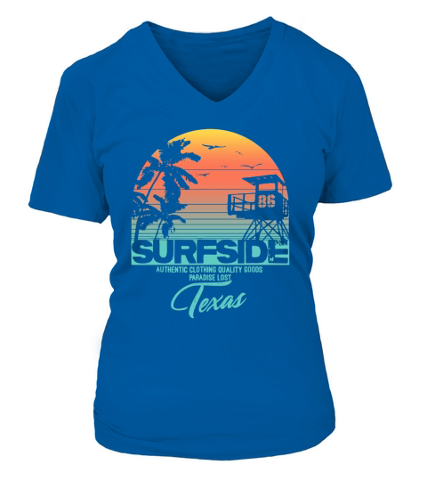Surfside Texas Beach V-neck T-Shirt Woman