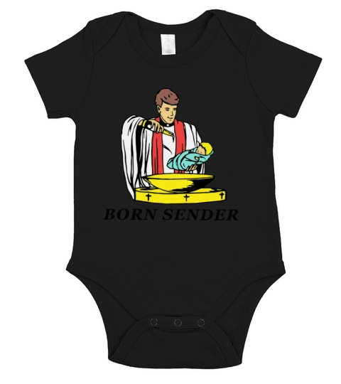 Born sender t-shirt Short Sleeve Baby One-Piece