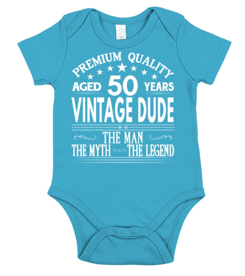 VINTAGE DUDE AGED 50 YEARS Short Sleeve Baby One-Piece