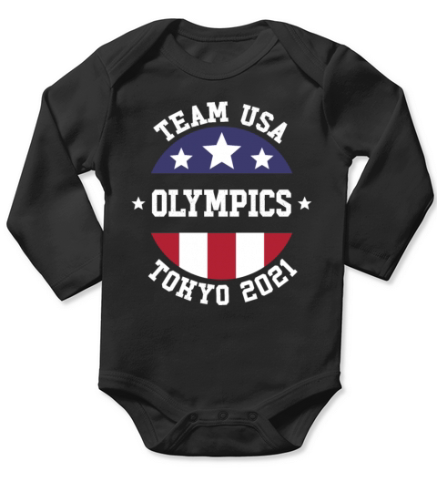 Tokyo Olympics 2021 Team Usa Patriotic Long Sleeve Baby One-Piece