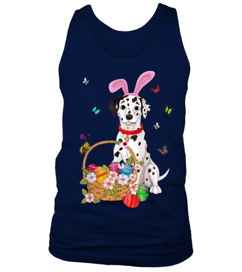 Cutes Dalmatian Bunny Ear With Eggs Easter Tank Top Unisex