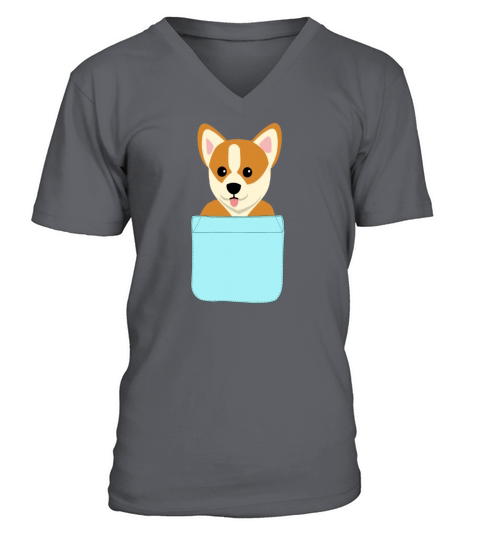 Cute Dog in Pocket Welsh Corgi Pembroke gift Men's V-Neck T-shirt