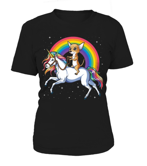 Chihuahua Riding Unicorn Funny Women's T-Shirt
