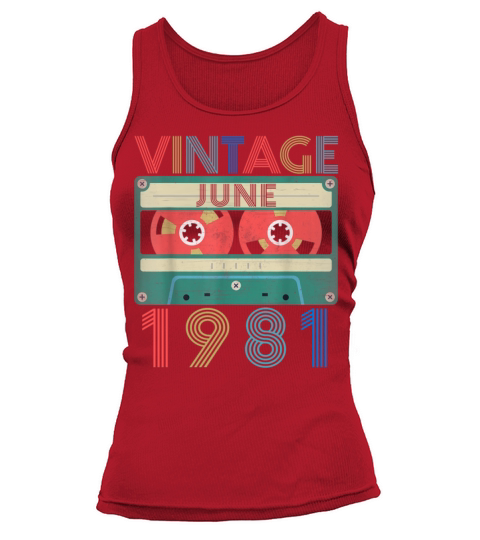 Retro Vintage June 1981 birthday Women's Tank Top