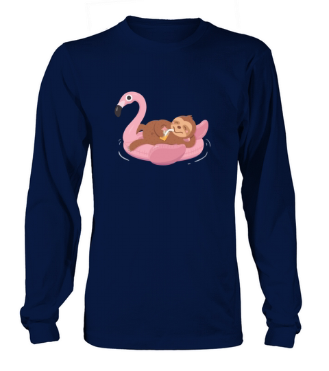 Sloth on Flamingo Float Women's Long Sleeve