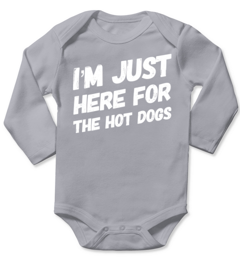 Im Just Here For The Hot Dogs Long Sleeve Baby One-Piece