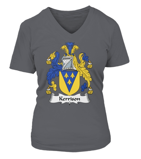 Kerrison Family Crest British Family Crests V-neck T-Shirt Woman
