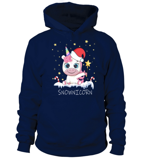 Cute Unicorn Snownicorn Christmas Mask Quarantine Women's Hoodie