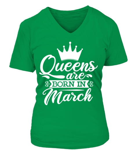 Queens are born in march Women's V-Neck T-shirt