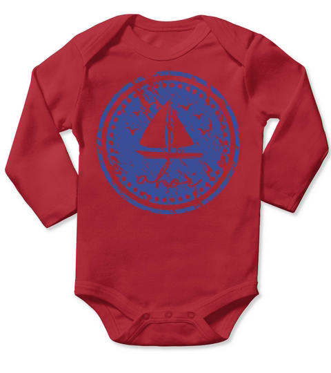 Sailboat Vintage Retro Used Look Ahoy Long Sleeve Baby One-Piece
