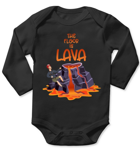 The floor is lava Bouldering Rock Climbing Gift Long Sleeve Baby One-Piece