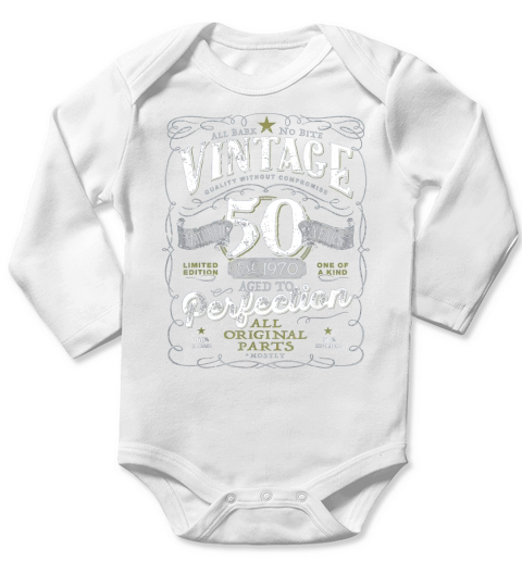 Vintage 50th Birthday Long Sleeve Baby One-Piece