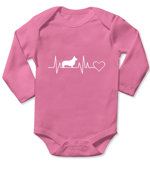 Welsh Corgi Heartbeat Gift for Men Woman Children Long Sleeve Baby One-Piece