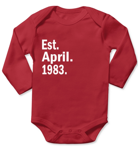Est April 1983 Long Sleeve Baby One-Piece
