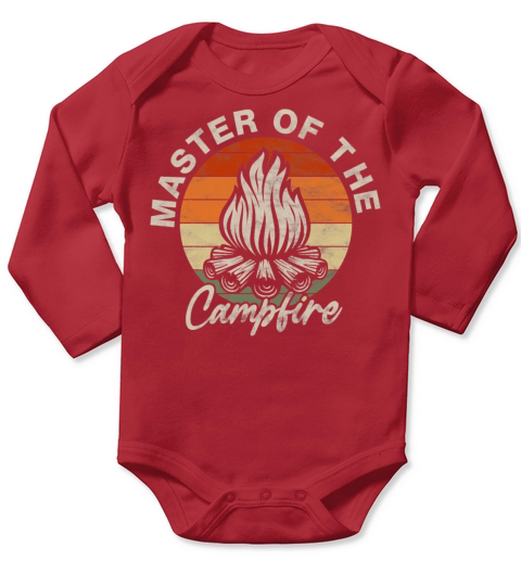 Master Of The Campfire Vintage Camping Camper Long Sleeve Baby One-Piece