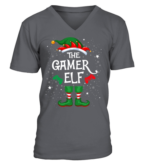 Christmas Gamer Elf Matching Family Group The Game Men's V-Neck T-shirt