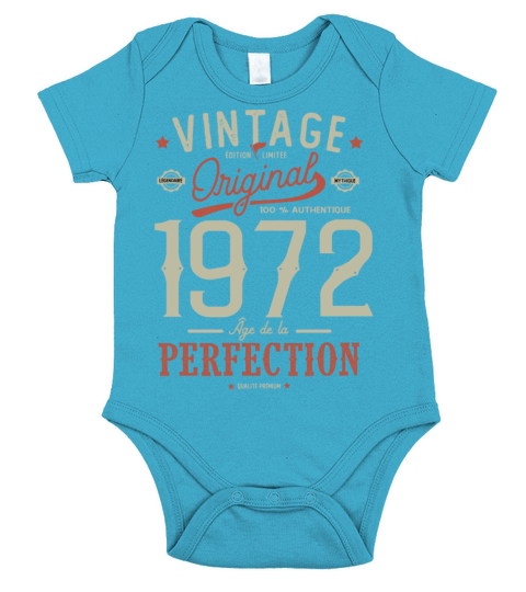 1972 Birthday Sayings 50th Birthday vintage Short Sleeve Baby One-Piece