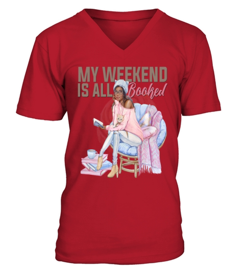 My Weekend Is All Booked Book Read Black Girl Magi Men's V-Neck T-shirt