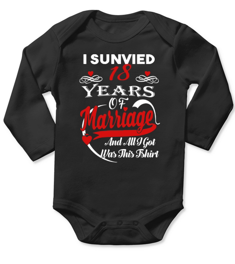 18th Wedding Anniversary Gift For Women Men T-shirt Long Sleeve Baby One-Piece