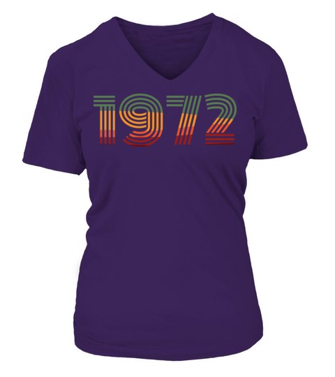retro vintage 1972 Women's V-Neck T-shirt