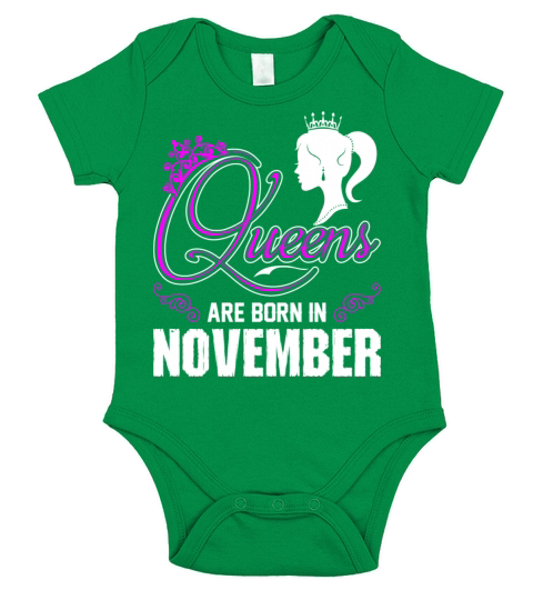 Queens Are Born In November Short Sleeve Baby One-Piece
