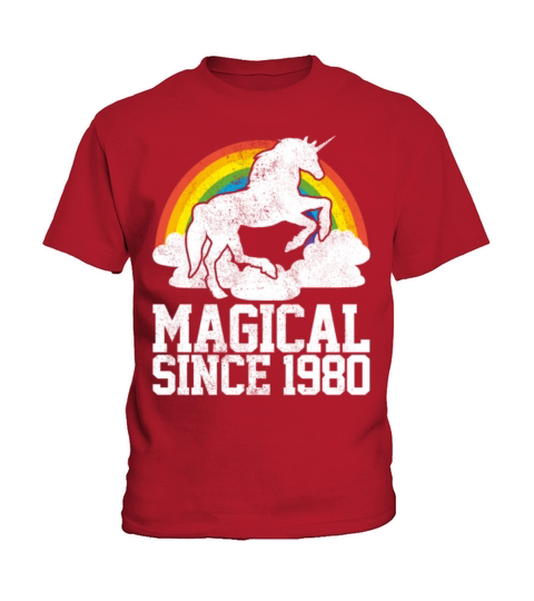 40th Birthday Unicorn 1980 Gay Pride Funny Gift Kids T-Shirt