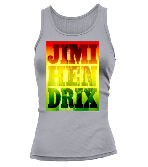 Jimi Hendrix Rasta Colors Typographic Poster Graphic T-Shirt Tank top Woman