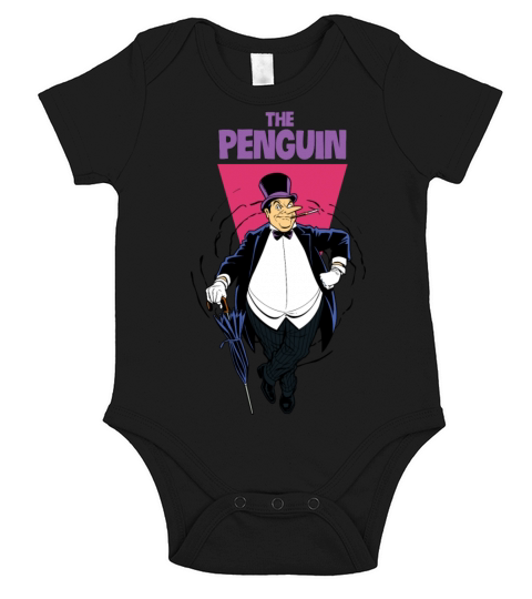DC Comics Batman Villain The Penguin Vintage Short Sleeve Baby One-Piece