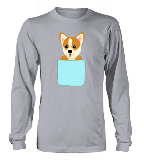Cute Dog in Pocket Welsh Corgi Pembroke gift Women's Long Sleeve